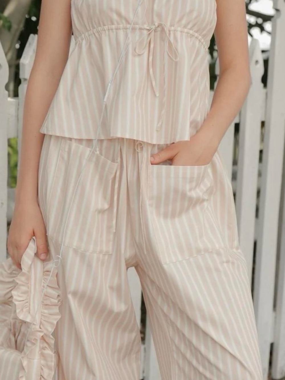 My Mum Made It Striped Blush Pink Set - Two-Piece Lounge Set